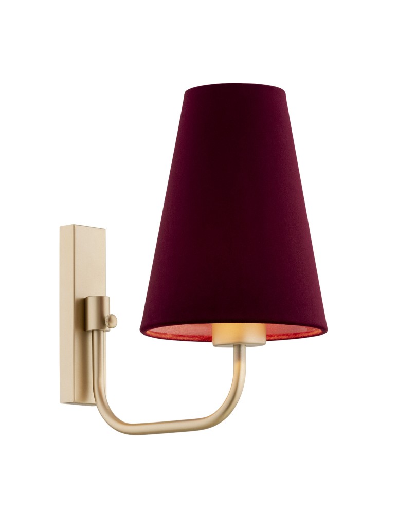 Wall lamps with lampshade - Argon SAFIANO wall lamp 1 pł. 1x15W (max) burgundy gold 8313 - product kolory-swiatla.pl 1