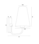 Wall lamps with lampshade - Argon SAFIANO wall lamp 1 pł. 1x15W (max) burgundy gold 8313 - product 4