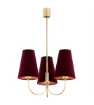 3-point chandelier - Argon SAFIANO 3 fl. chandelier 3x15W (max) burgundy gold 6270 - product 1