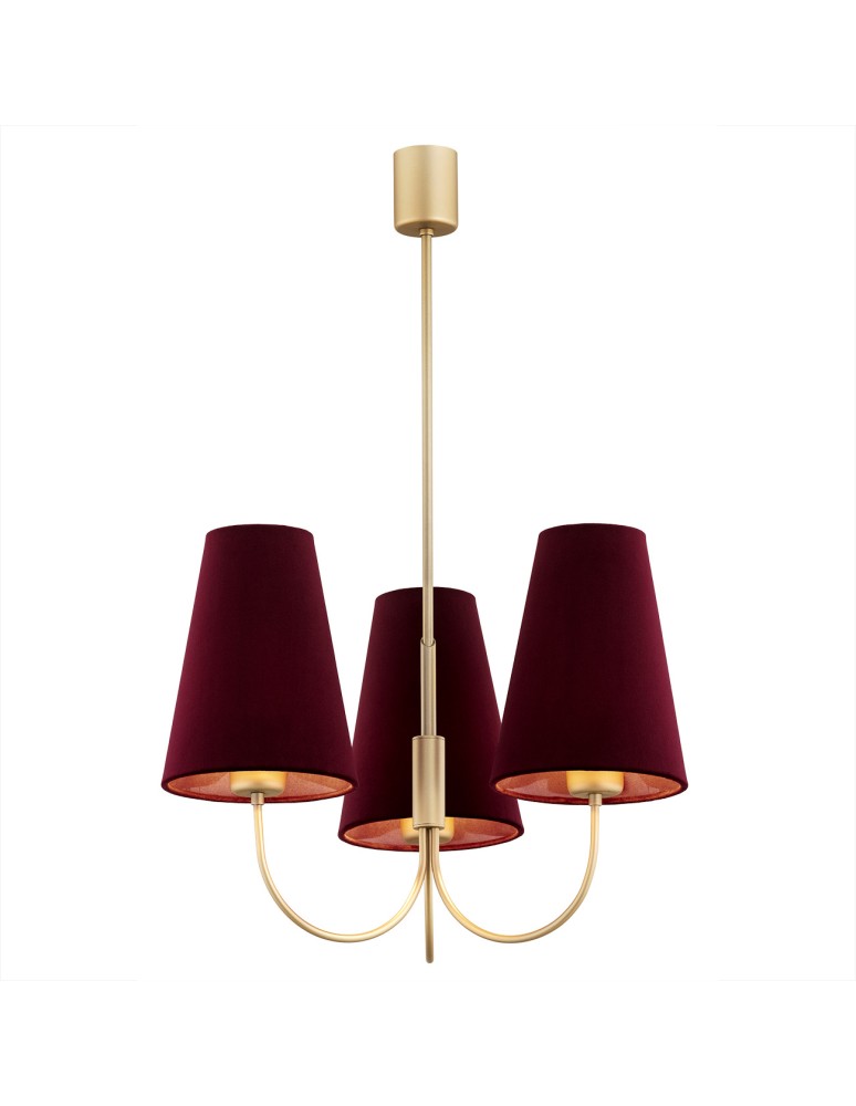 3-point chandelier - Argon SAFIANO 3 fl. chandelier 3x15W (max) burgundy gold 6270 - product kolory-swiatla.pl 1