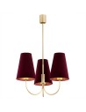 Argon SAFIANO żyrandol 3 pł. 3x15W (max) bordowy złoty 6270