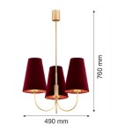 3-point chandelier - Argon SAFIANO 3 fl. chandelier 3x15W (max) burgundy gold 6270 - product 3