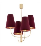 4 point chandelier - Argon SAFIANO 4 fl. chandelier 4x15W (max) burgundy gold 1827 - product 1