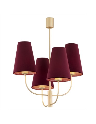 Argon SAFIANO 4 fl. chandelier 4x15W (max) burgundy gold 1827