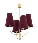 4 point chandelier - Argon SAFIANO 4 fl. chandelier 4x15W (max) burgundy gold 1827 - product 2