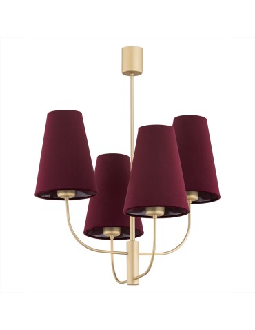 Argon SAFIANO 4 fl. chandelier 4x15W (max) burgundy gold 1827 - product 2