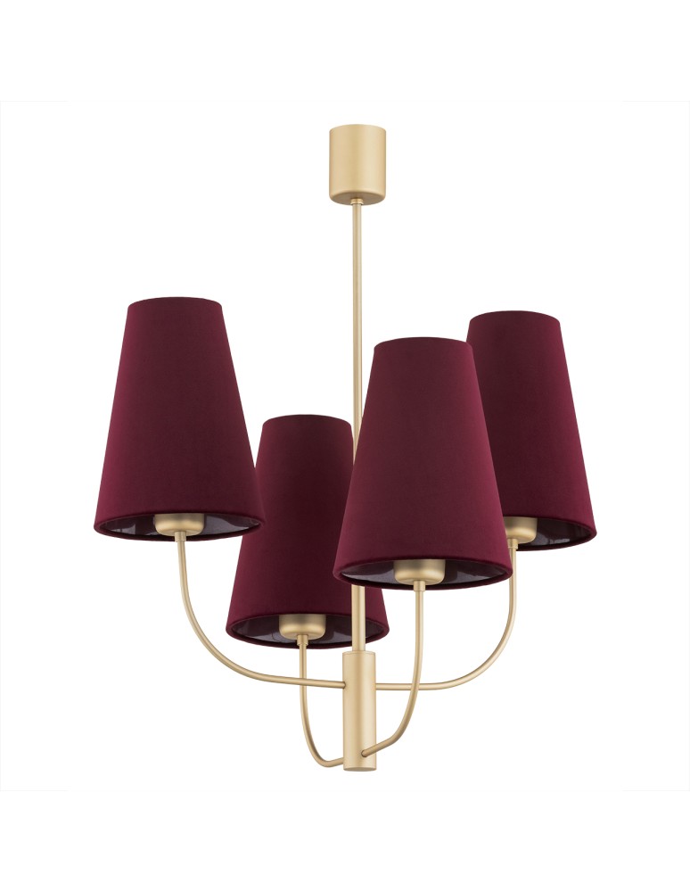 4 point chandelier - Argon SAFIANO 4 fl. chandelier 4x15W (max) burgundy gold 1827 - product kolory-swiatla.pl 2
