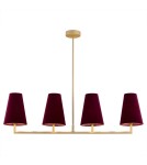 4 point chandelier - Argon SAFIANO 4 fl. pendant lamp 4x15W (max) burgundy gold 1829 - product 1