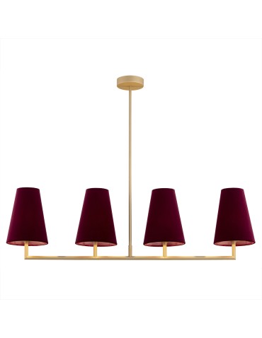 Argon SAFIANO 4 fl. pendant lamp 4x15W (max) burgundy gold 1829