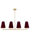 Argon SAFIANO 4 fl. pendant lamp 4x15W (max) burgundy gold 1829