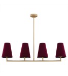 4 point chandelier - Argon SAFIANO 4 fl. pendant lamp 4x15W (max) burgundy gold 1829 - product 2