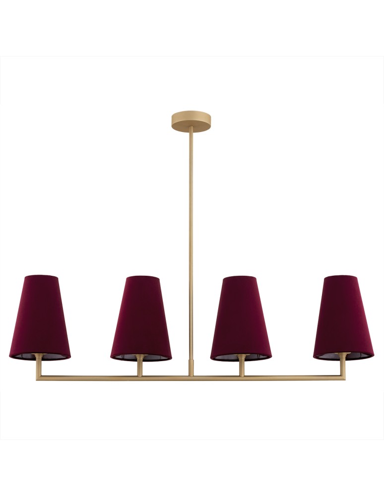 4 point chandelier - Argon SAFIANO 4 fl. pendant lamp 4x15W (max) burgundy gold 1829 - product kolory-swiatla.pl 2