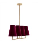 4 point chandelier - Argon SAFIANO 4 fl. pendant lamp 4x15W (max) burgundy gold 1829 - product 3