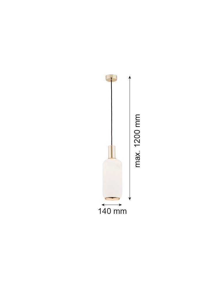 Single pendant lamps - Argon SAGUNTO 1 fl. pendant lamp 1x15W (max) opal mat brass 4356 - product kolory-swiatla.pl 3