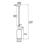 Single pendant lamps - Argon SAGUNTO 1 fl. pendant lamp 1x15W (max) opal mat brass 4356 - product 4