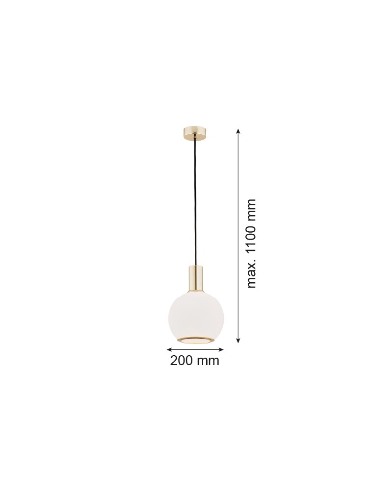 Single pendant lamps - Argon SAGUNTO 1 fl. pendant lamp 1x15W (max) opal mat brass 4357 - product kolory-swiatla.pl 2