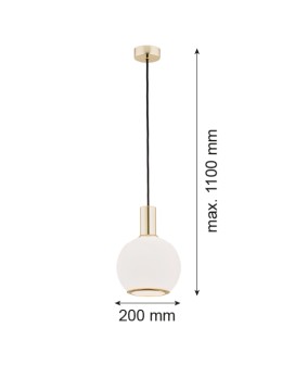 Argon SAGUNTO lampa wisząca 1 pł. 1x15W (max) opal mat mosiądz 4357 - produkt 2