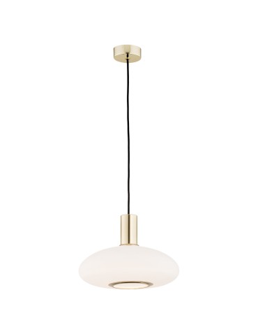 Argon SAGUNTO 1 fl. pendant lamp 1x15W (max) opal mat brass 4358