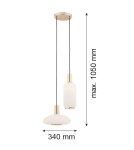Pendant lamps - Argon SAGUNTO 2-fl. pendant lamp on a circular soffit 2x15W (max) opal mat brass 896 - product 2