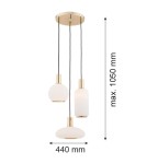 Argon SAGUNTO lampa wisząca 3 pł. na okrągłej podsufitce 3x15W (max) opal mat mosiądz 1489