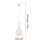 Single pendant lamps - Argon SANTANA pendant lamp 1 pł 1x15W (max) opal white gloss 3996 - product 2