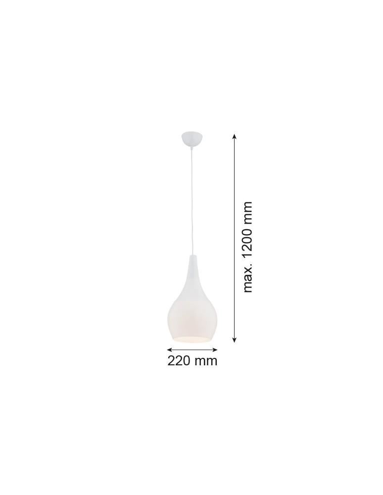 Single pendant lamps - Argon SANTANA pendant lamp 1 pł 1x15W (max) opal white gloss 3996 - product kolory-swiatla.pl 2
