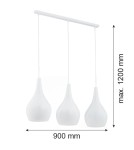 Argon SANTANA lampa wisząca 3 pł 3x15W (max) opal biały połysk 1408