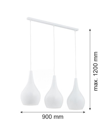 Argon SANTANA lampa wisząca 3 pł 3x15W (max) opal biały połysk 1408 - produkt 2