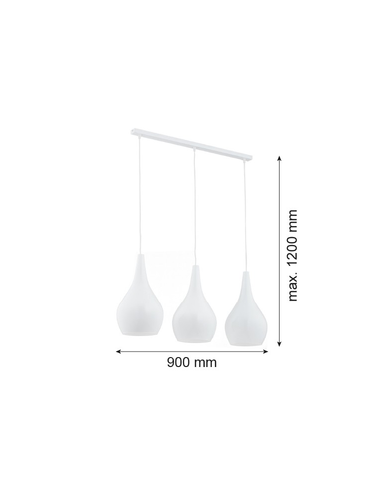 Argon SANTANA lampa wisząca 3 pł 3x15W (max) opal biały połysk 1408