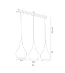 Argon SANTANA lampa wisząca 3 pł 3x15W (max) opal biały połysk 1408