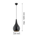Single pendant lamps - Argon SANTANA pendant lamp 1 pł 1x15W (max) black gloss black 3997 - product 2