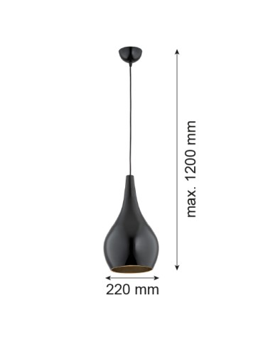 Argon SANTANA pendant lamp 1 pł 1x15W (max) black gloss black 3997 - product 2
