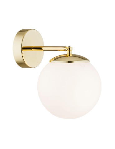 Argon SATELITE PLUS wall lamp 1 pł. 1x15W (max) opal matt IP44 brass 4744