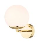 Bathroom wall lamps - Argon SATELITE PLUS wall lamp 1 pł. 1x15W (max) opal matt IP44 brass 4744 - product 2