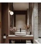 Bathroom wall lamps - Argon SATELITE PLUS wall lamp 1 pł. 1x15W (max) opal matt IP44 brass 4744 - product 3