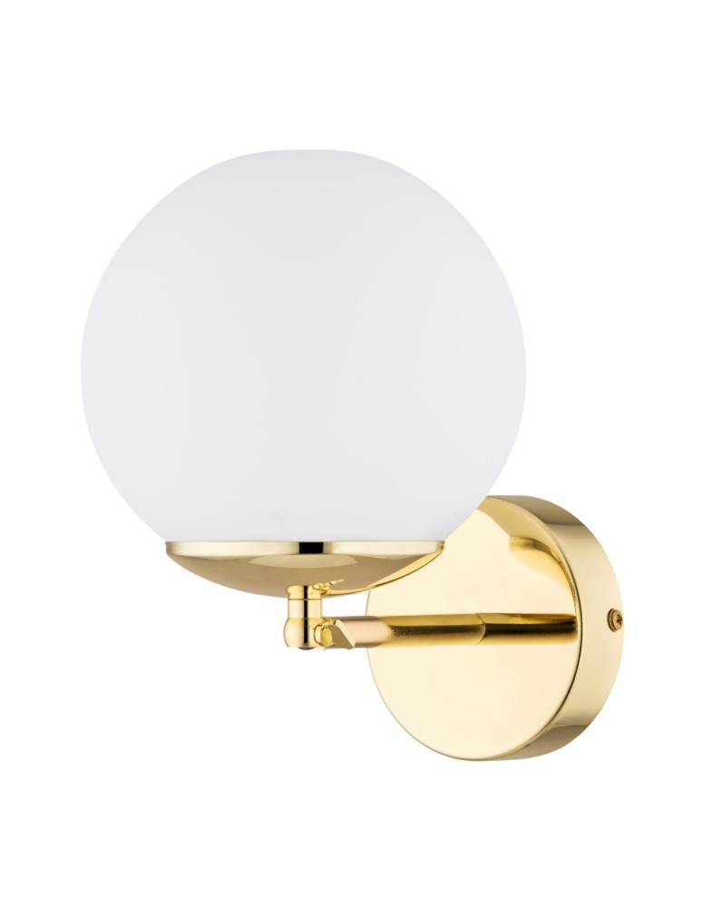 Bathroom wall lamps - Argon SATELITE PLUS wall lamp 1 pł. 1x15W (max) opal matt IP44 brass 4744 - product kolory-swiatla.pl 4