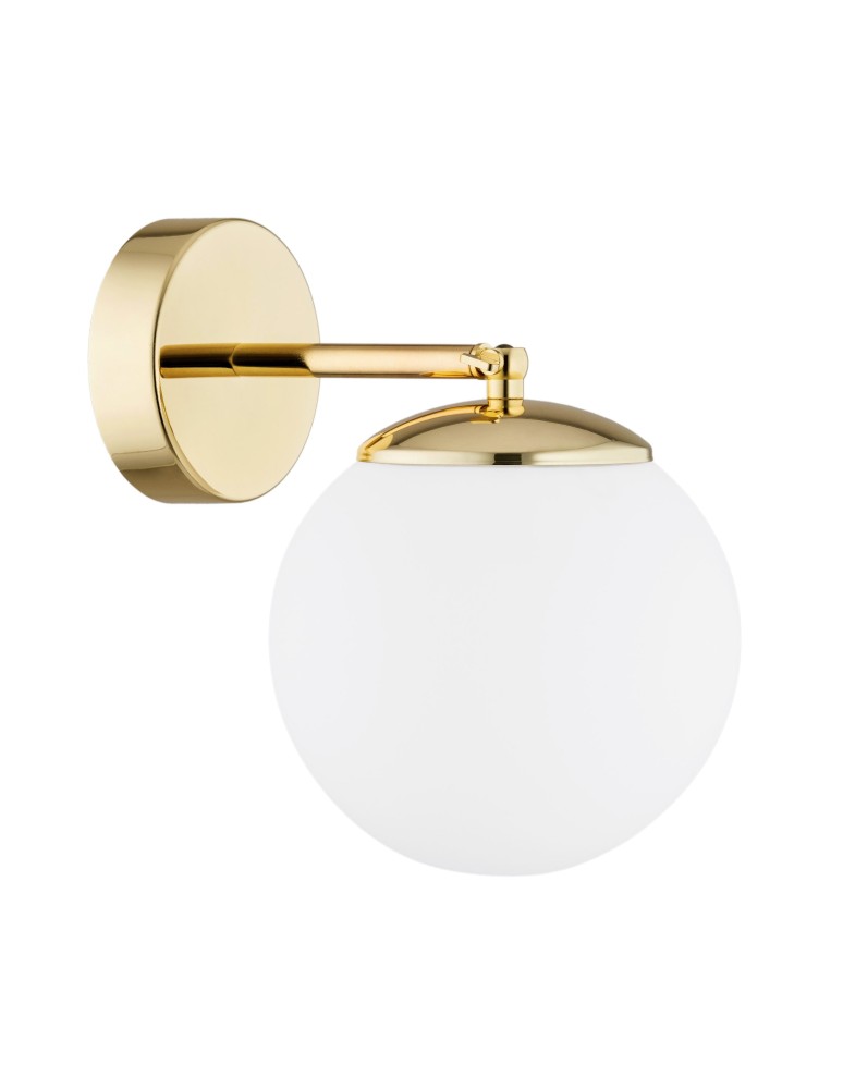Bathroom wall lamps - Argon SATELITE PLUS wall lamp 1 pł. 1x15W (max) opal matt IP44 brass 4744 - product kolory-swiatla.pl 5
