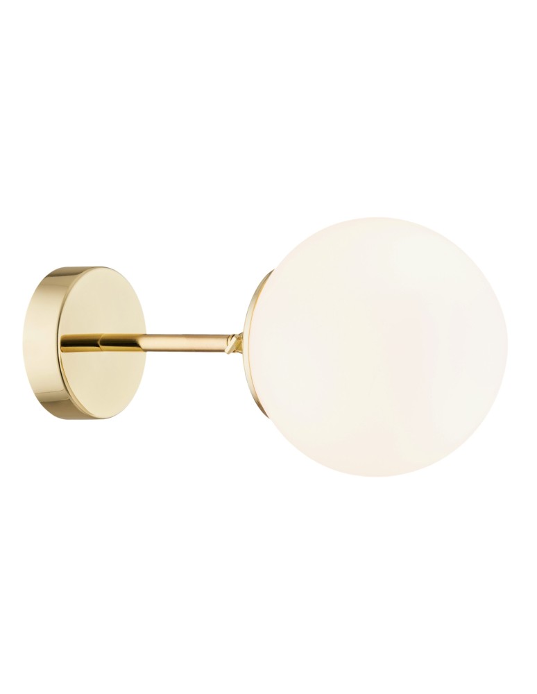 Bathroom wall lamps - Argon SATELITE PLUS wall lamp 1 pł. 1x15W (max) opal matt IP44 brass 4744 - product kolory-swiatla.pl 6