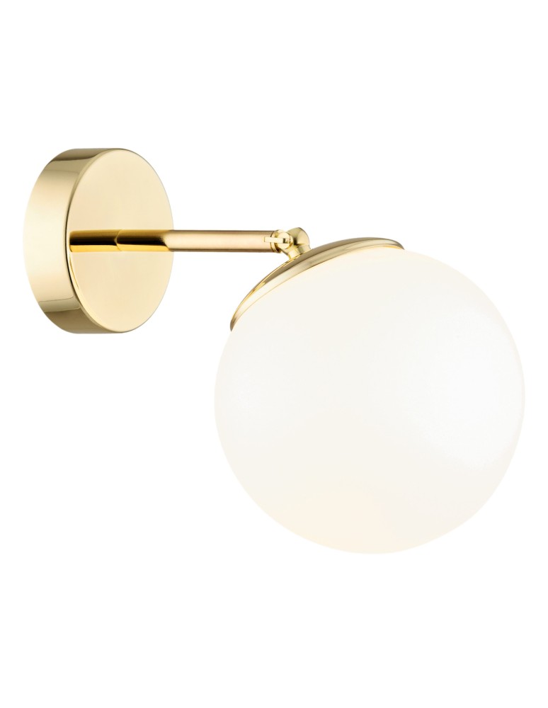 Bathroom wall lamps - Argon SATELITE PLUS wall lamp 1 pł. 1x15W (max) opal matt IP44 brass 4744 - product kolory-swiatla.pl 8