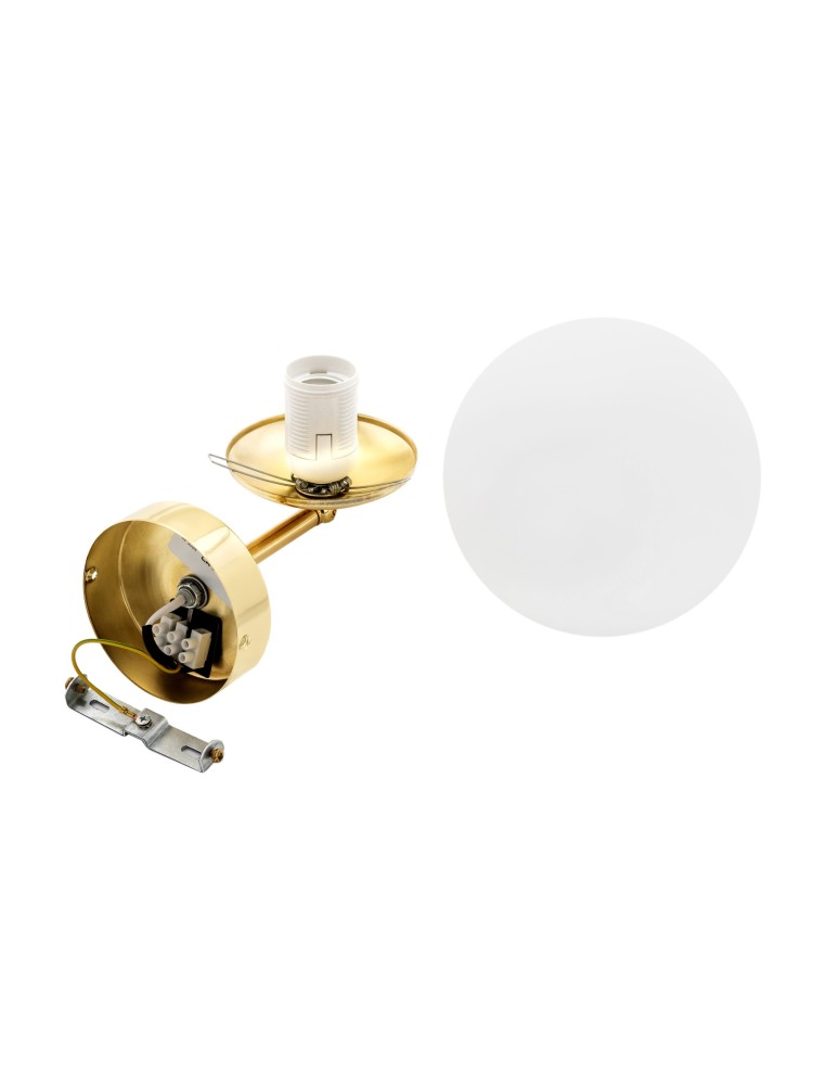 Bathroom wall lamps - Argon SATELITE PLUS wall lamp 1 pł. 1x15W (max) opal matt IP44 brass 4744 - product kolory-swiatla.pl 10