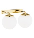 Bathroom wall lamps - Argon SATELITE PLUS wall lamp 2 fl. 2x15W (max) opal mat IP44 brass 1052 - product 2