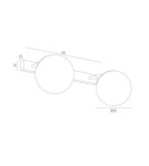 Bathroom wall lamps - Argon SATELITE PLUS wall lamp 2 fl. 2x15W (max) opal mat IP44 brass 1052 - product 5