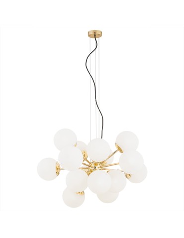 Argon SATELITE PLUS chandelier 15 fl. 15x15W (max) opal matt brass 5048