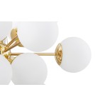 Pendant lamps spheres - Argon SATELITE PLUS chandelier 15 fl. 15x15W (max) opal matt brass 5048 - product 6