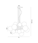 Pendant lamps spheres - Argon SATELITE PLUS chandelier 15 fl. 15x15W (max) opal matt brass 5048 - product 9