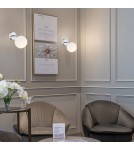 Bathroom wall lamps - Argon SATELITE wall lamp 1 pł. 1x15W (max) opal mat IP44 chrome 3988 - product 3