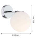 Bathroom wall lamps - Argon SATELITE wall lamp 1 pł. 1x15W (max) opal mat IP44 chrome 3988 - product 11