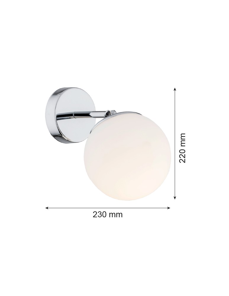 Bathroom wall lamps - Argon SATELITE wall lamp 1 pł. 1x15W (max) opal mat IP44 chrome 3988 - product kolory-swiatla.pl 11