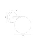 Bathroom wall lamps - Argon SATELITE wall lamp 1 pł. 1x15W (max) opal mat IP44 chrome 3988 - product 12