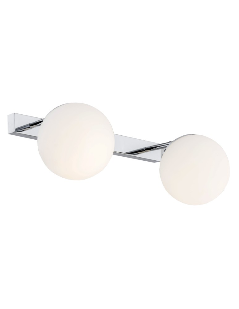 Bathroom wall lamps - Argon SATELITE wall lamp 2 pł. 2x15W (max) opal mat IP44 chrome 840 - product kolory-swiatla.pl 1